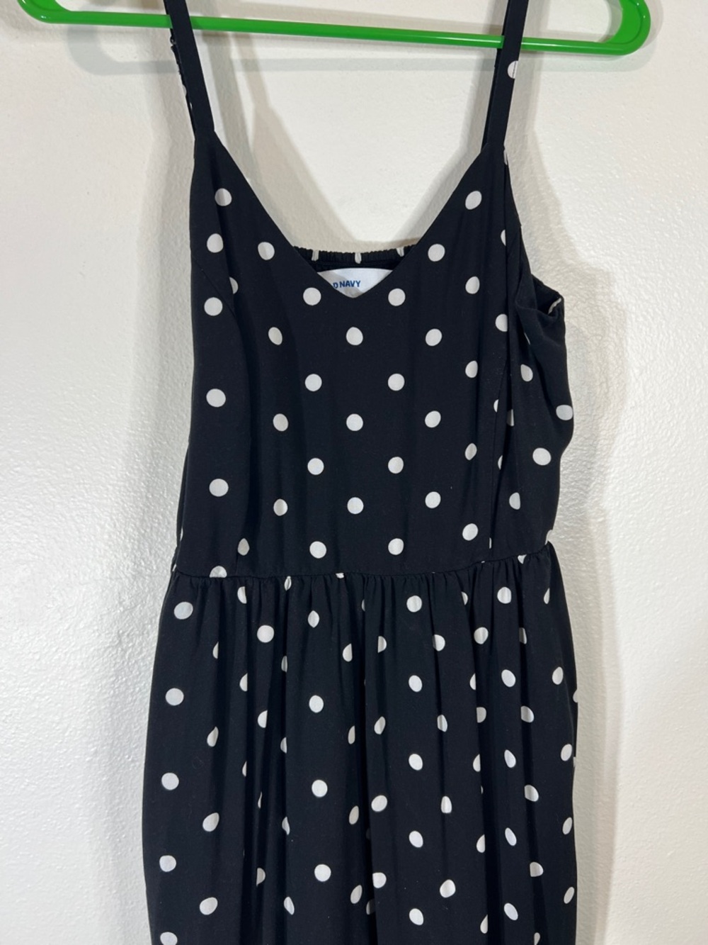 Polka Dot Spaghetti Strap Midi Dress - Black/White - Picture 3 of 4